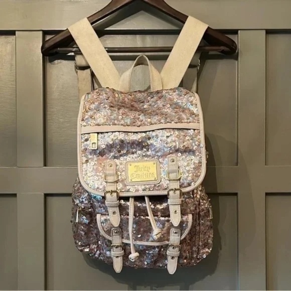 Juicy Couture Rainbow Sequined Pink Gold Multicolor Backpack Y2K Eras Tour Pride main image 8